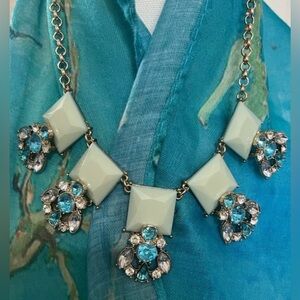 CORE aqua/green and clear accent stones Earrings and Necklace set, NWT